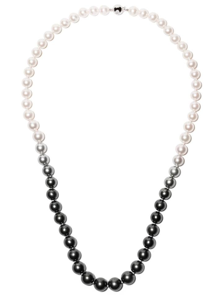 Yoko London 18kt White Gold Ombré Tahitian And Akoya Pearl Necklace -