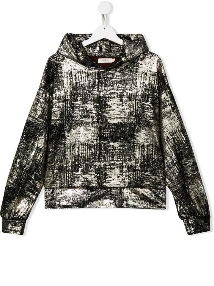 Andorine Teen Velvet Hooded Sweatshirt - Black