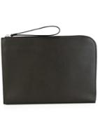 Valextra Large Zipped Clutch, Men's, Calf Leather
