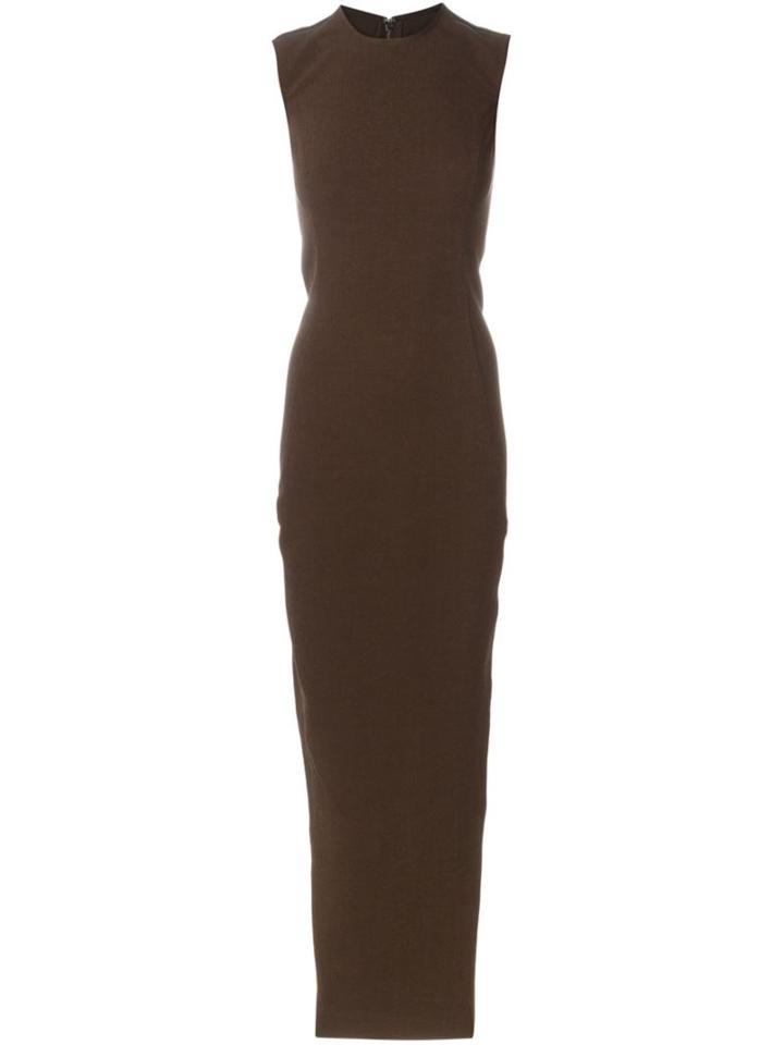 Rick Owens Fitted Evening Dress, Women's, Size: 44, Brown, Cotton/viscose/spandex/elastane