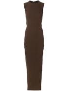 Rick Owens Fitted Evening Dress, Women's, Size: 44, Brown, Cotton/viscose/spandex/elastane