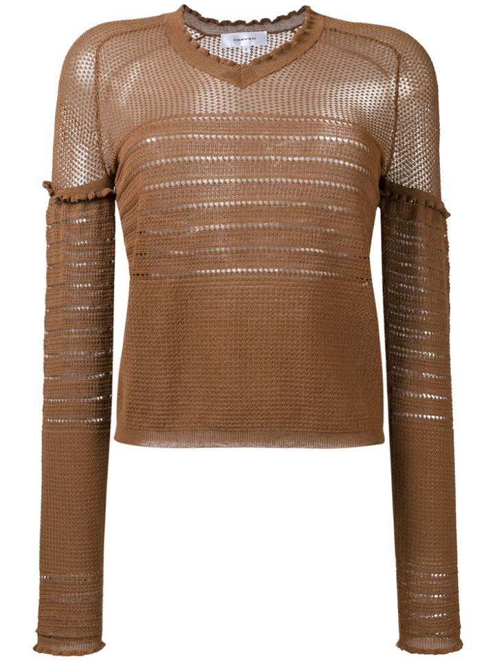 Carven Lingerie Knit Jumper - Brown