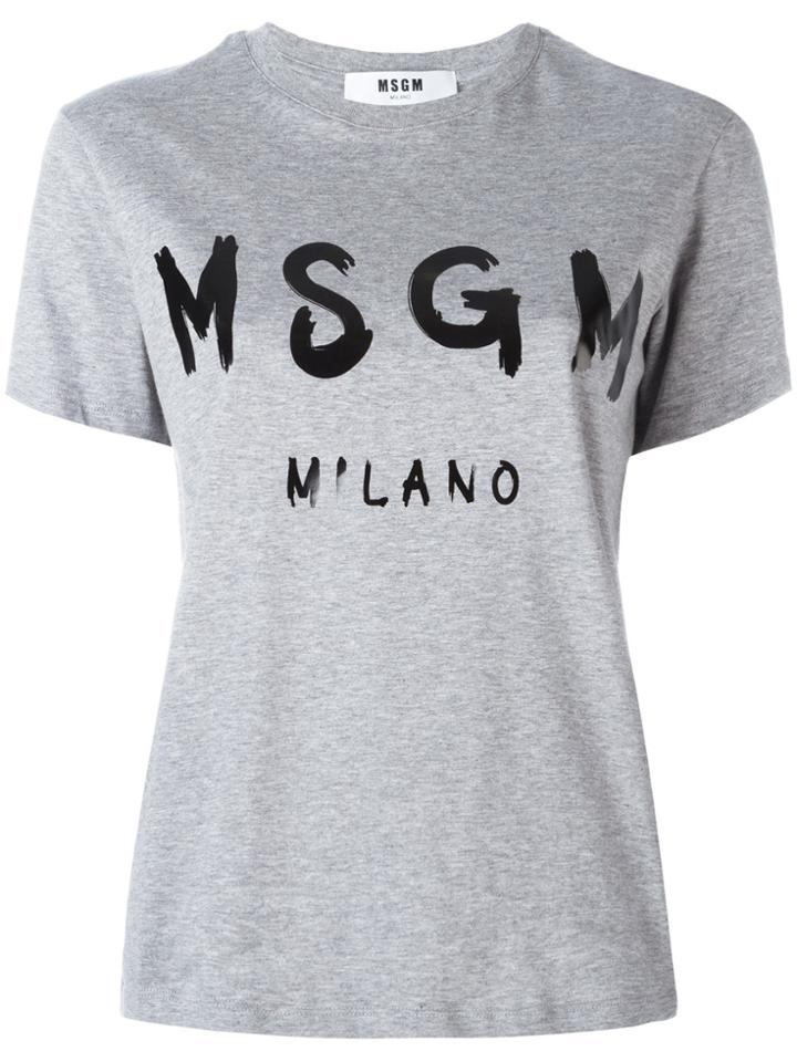Msgm Printed Logo T-shirt - Grey