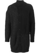 Yohji Yamamoto Long Panelled Cardigan, Men's, Size: 3, Black, Wool