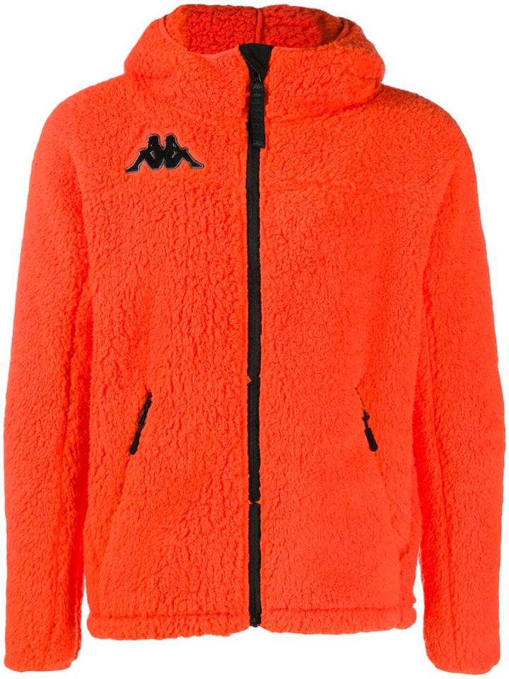 Kappa Shearling Style Hooded Jacket - Orange