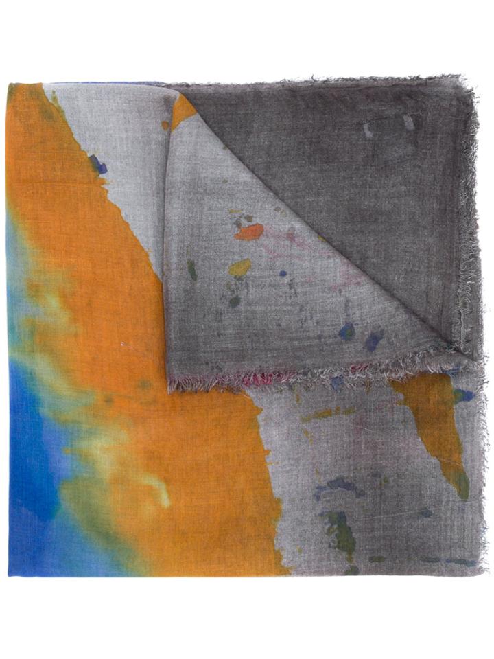 Avant Toi Watercolour Stripe Scarf - Multicolour
