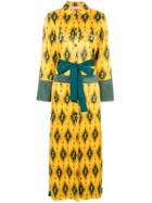 F.r.s For Restless Sleepers Aztec Print Maxi Shirt Dress - Yellow &