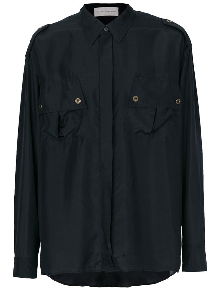 Faith Connexion Military Pocket Shirt - Black
