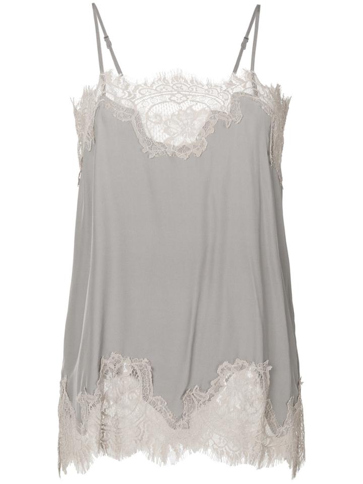 Gold Hawk Lace Slip Top - Grey