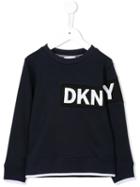 Dkny Kids - Logo Print Sweatshirt - Kids - Cotton/polyester - 8 Yrs, Blue