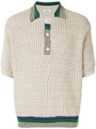 Coohem Mesh Knit Polo Shirt - Neutrals