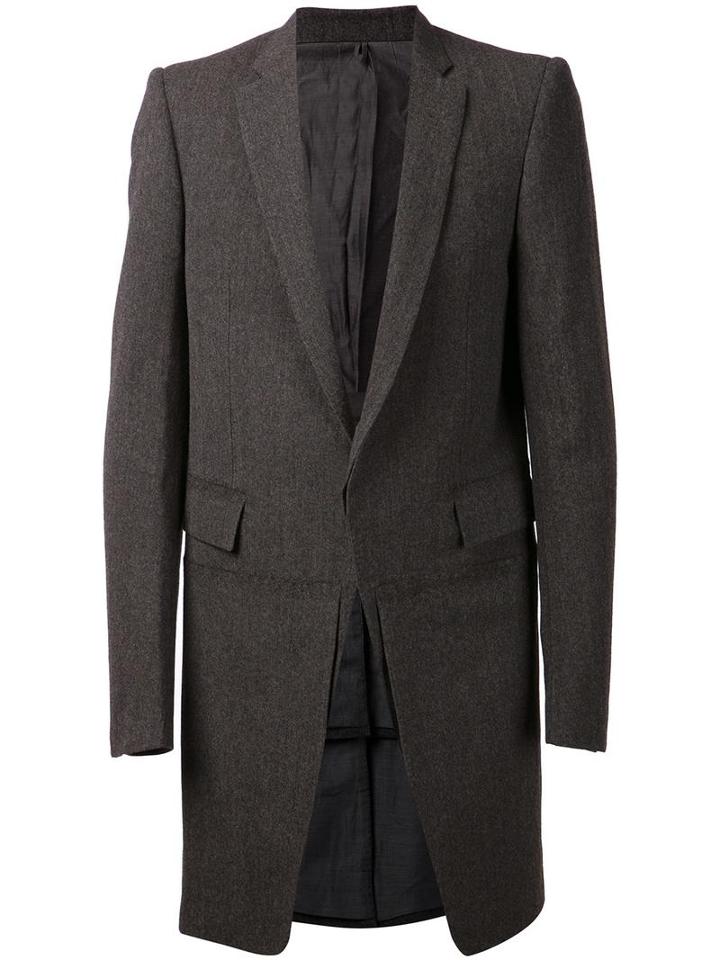 Deepti Long Coat, Men's, Size: 50, Grey, Virgin Wool/cupro/cotton