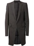 Deepti Long Coat, Men's, Size: 50, Grey, Virgin Wool/cupro/cotton