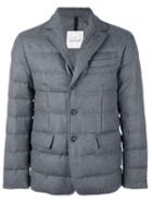 Moncler 'rodin' Padded Jacket, Men's, Size: 3, Grey, Feather Down/polyamide/wool