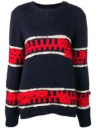 Calvin Klein 205w39nyc Geometric Striped Jumper - Blue