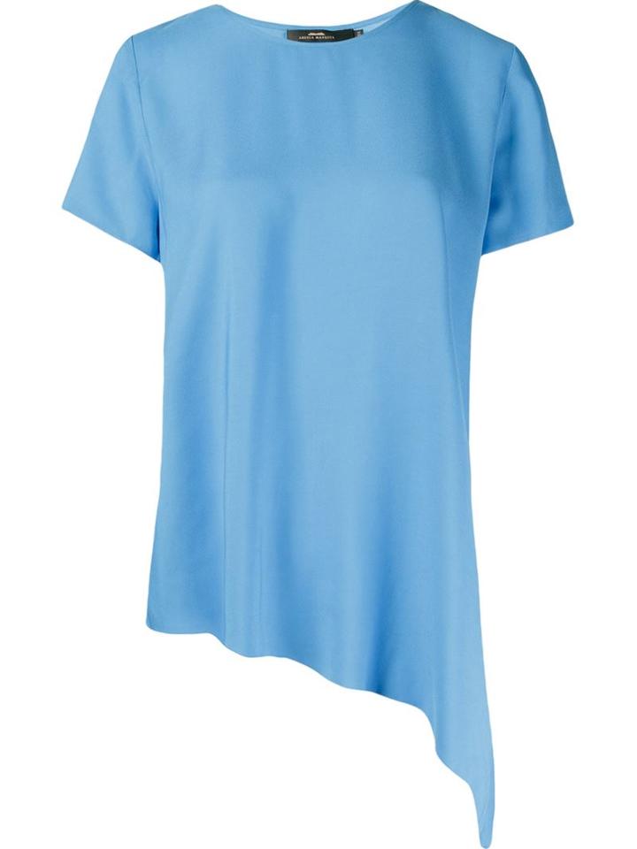 Andrea Marques Round Neck Asymmetric Blouse