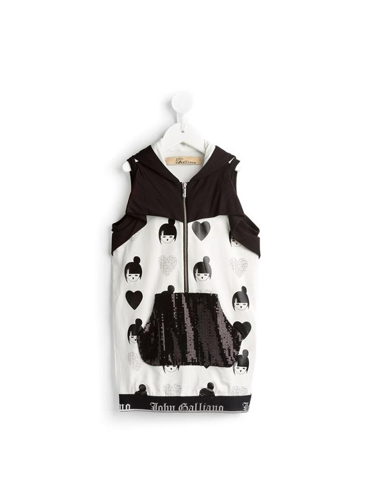 John Galliano Kids Sleeveless Sequinned Hoodie, Girl's, Size: 10 Yrs, Black