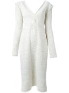 Ports 1961 V-neck Knit Tunic, Women's, Size: Xs, White, Virgin Wool