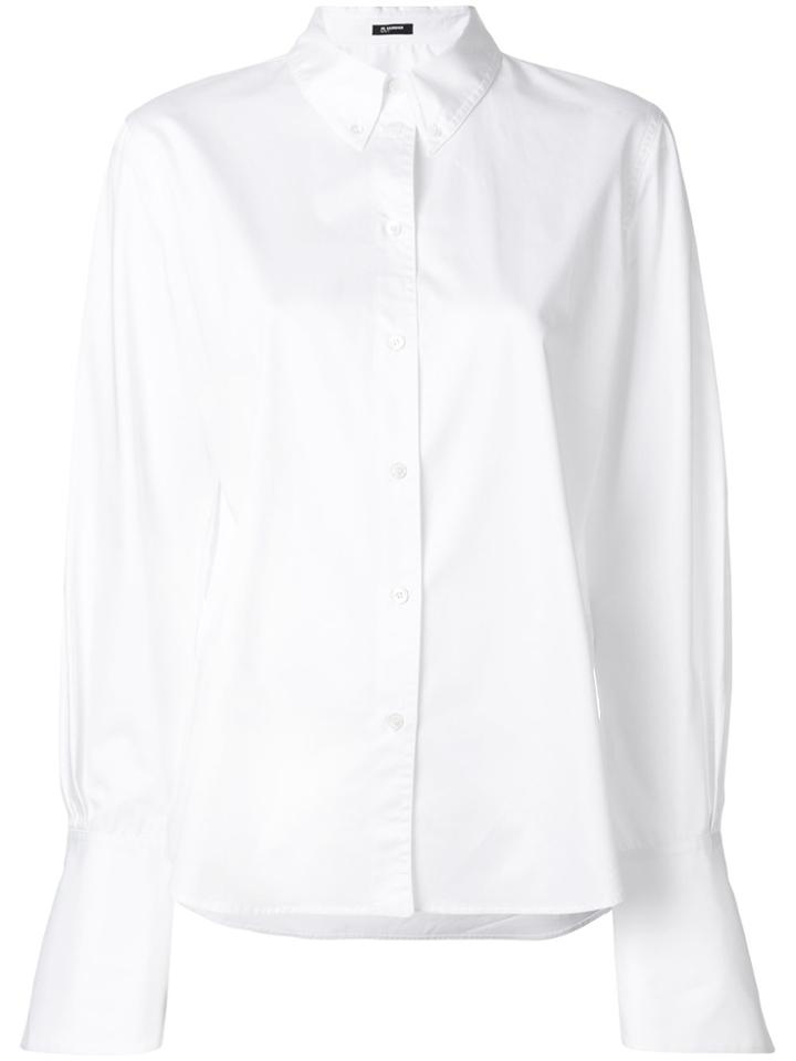 Jil Sander Navy Elongated Sleeve Blouse - White