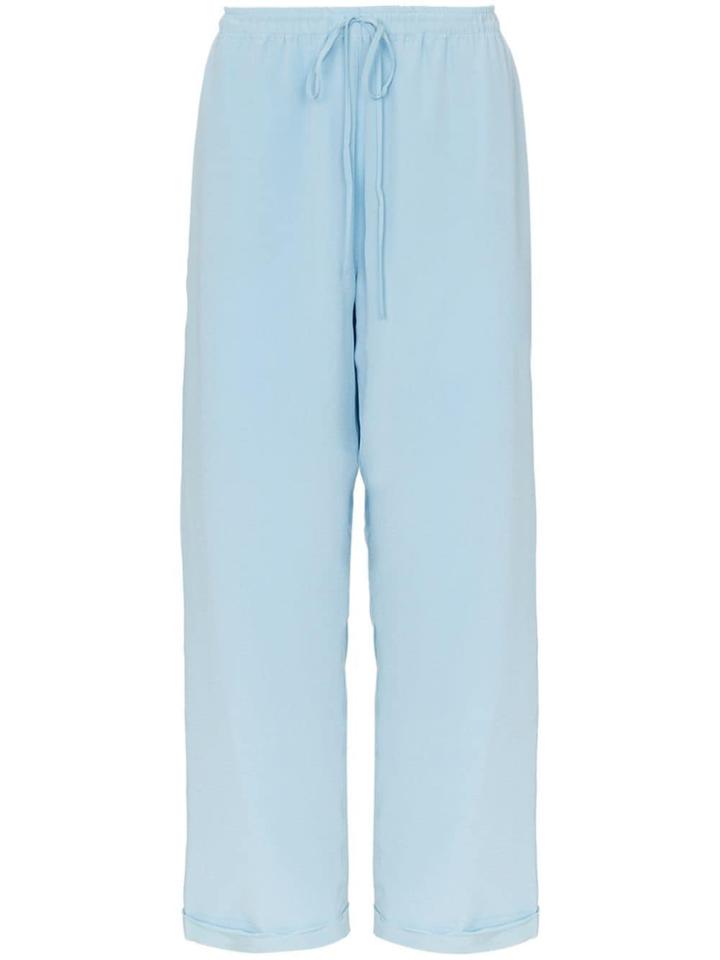 Jacquemus Wide Leg Silk Trousers - Blue