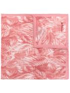 Kiton Palm Print Handkerchief - Pink & Purple