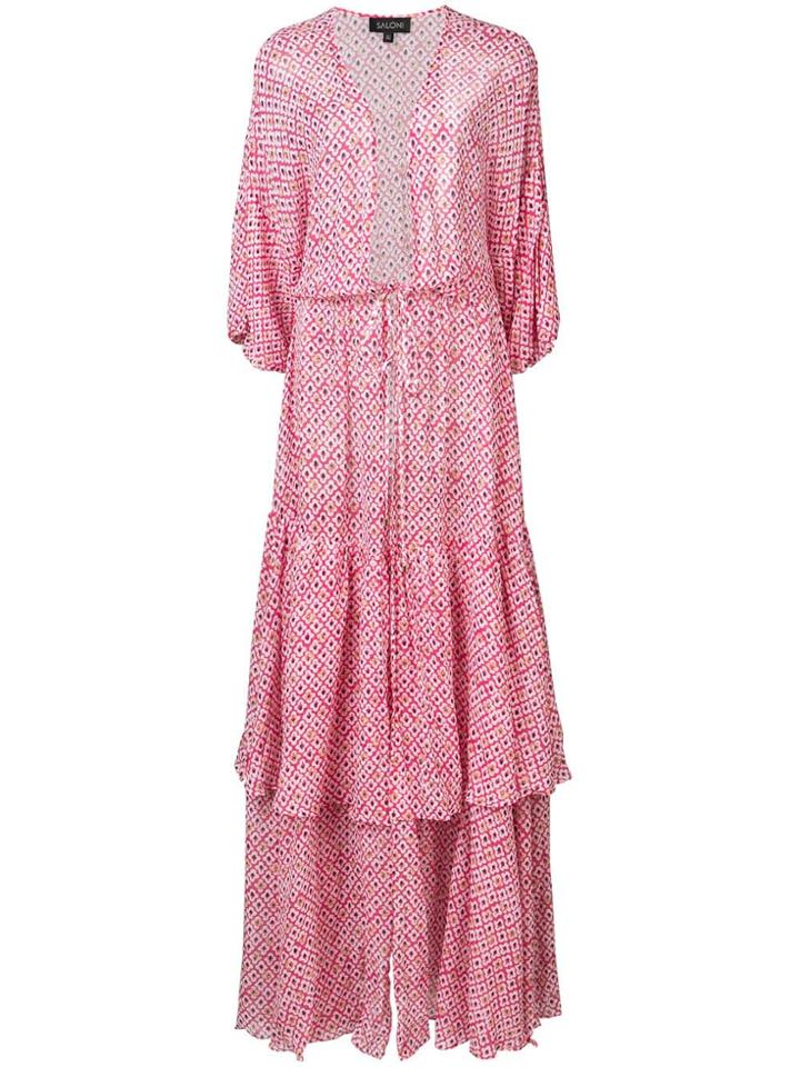 Saloni Flared Beach Dress - Pink