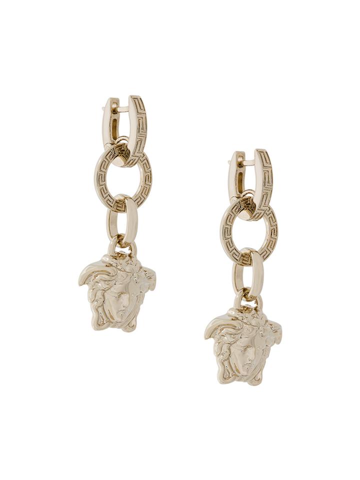 Versace Medusa Drop Earrings - Metallic