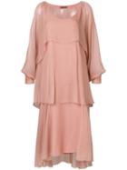 Alberta Ferretti Layered Asymmetric Hem Dress - Pink
