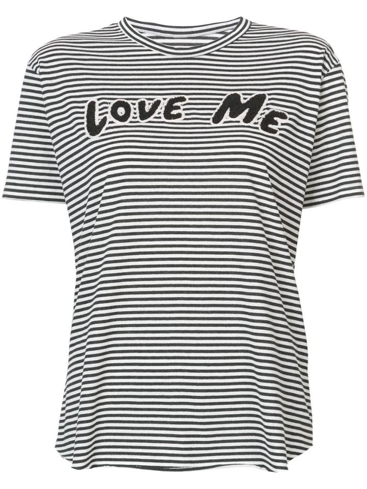 Sandrine Rose Love Me Patch Striped T-shirt - Black