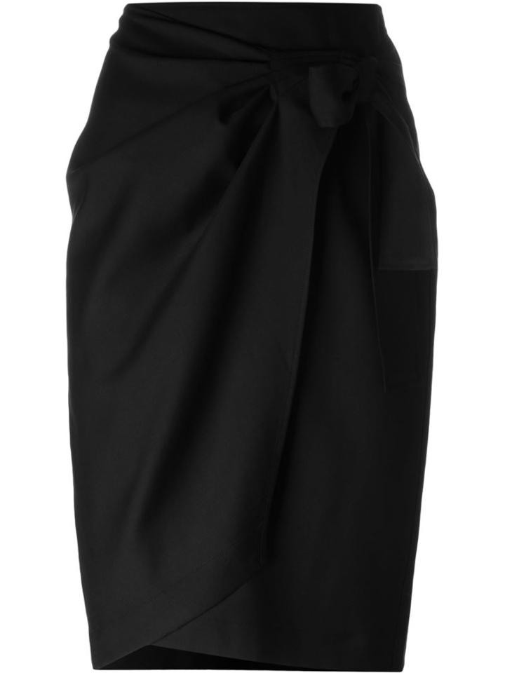 Isabel Marant Étoile 'natacha' Wrap-effect Skirt, Women's, Size: 40, Black, Virgin Wool/cotton