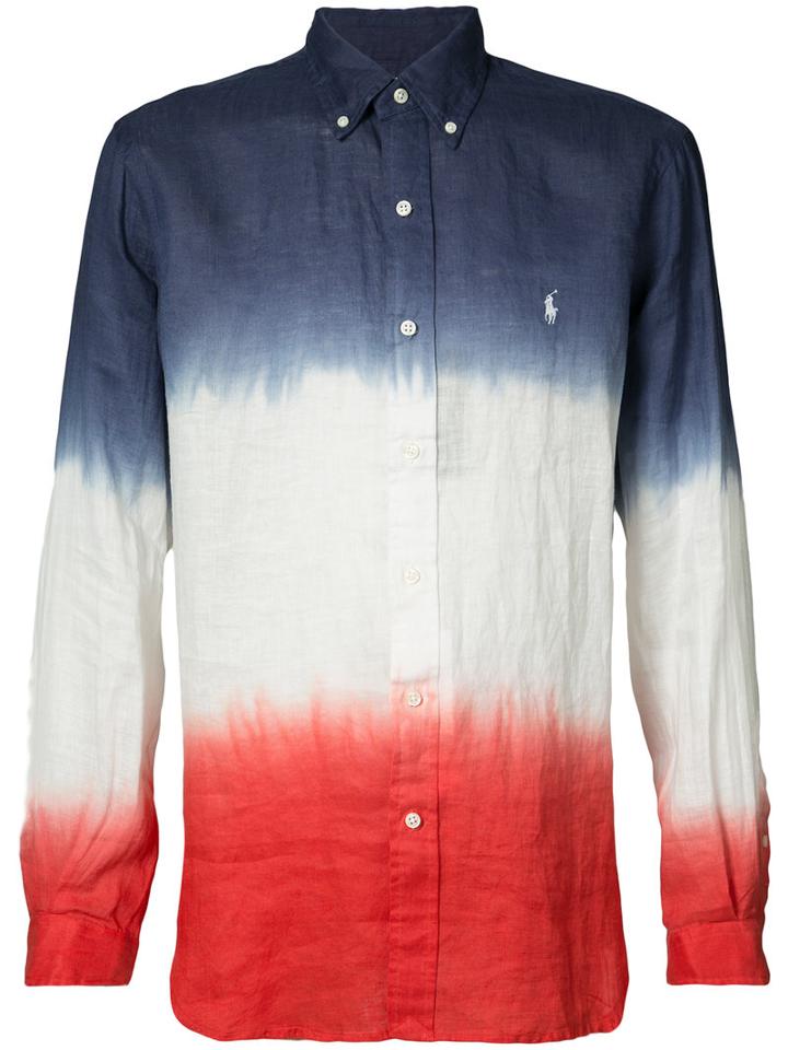 Polo Ralph Lauren - Colour Block Printed Shirt - Men - Linen/flax - Xxl, Blue, Linen/flax