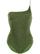 Oseree One-shoulder Glitter Swimsuit - Green