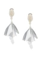 Oscar De La Renta Small Impatiens Earrings - Metallic