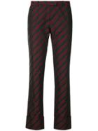 Romeo Gigli Vintage Diagonal Stripe Slim Trousers - Multicolour