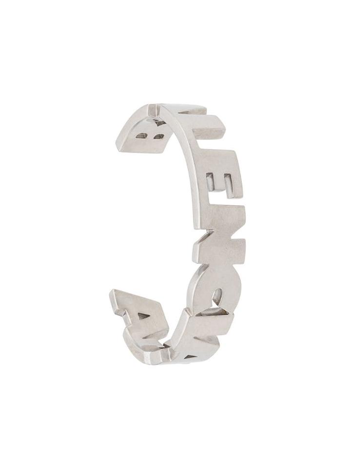 Balenciaga Logo Lettering Cuff - Silver