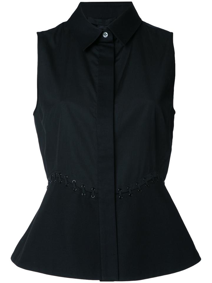 Alexander Wang Sleeveless Peplum Shirt - Black
