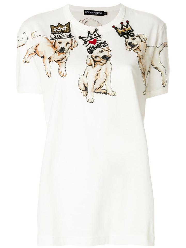Dolce & Gabbana Appliqué Detail Mimmo T-shirt - White