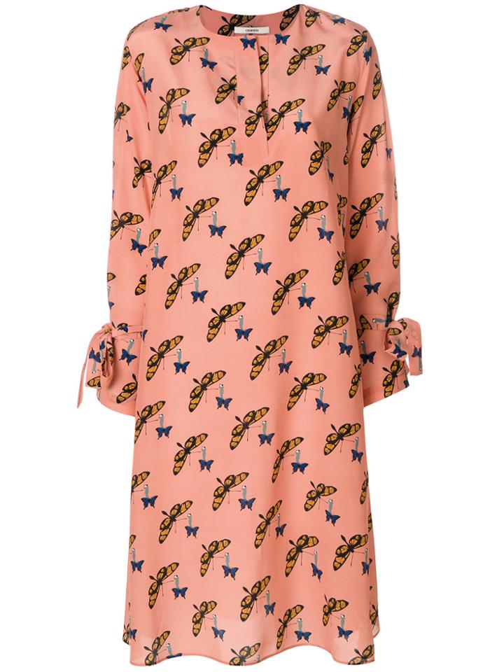 Odeeh Butterfly Print Dress - Yellow & Orange