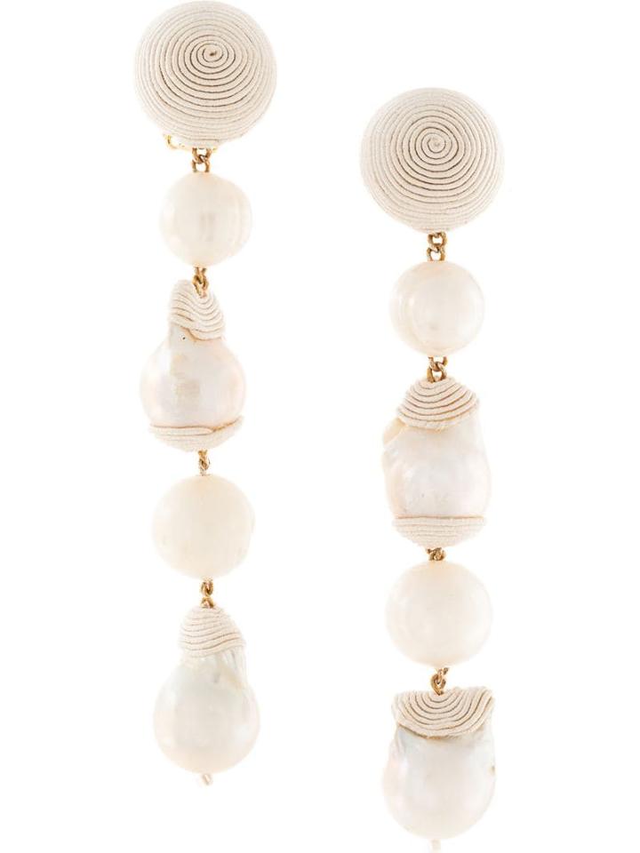 Rebecca De Ravenel Geometric Drop Earrings - White