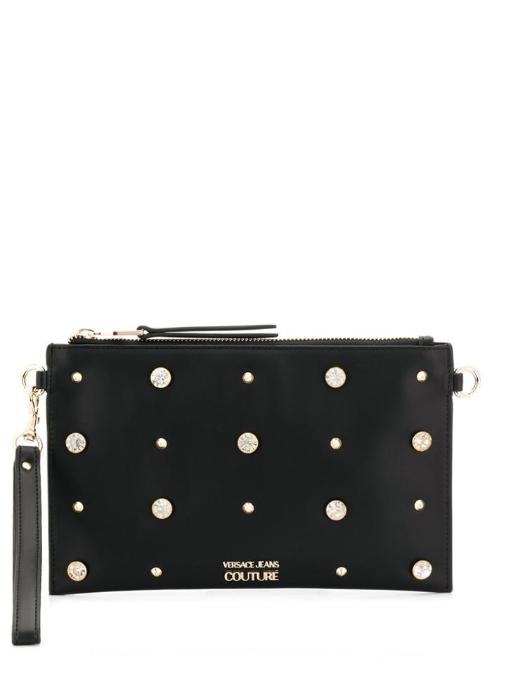 Versace Jeans Couture Crystal Embellished Crossbody Bag - Black