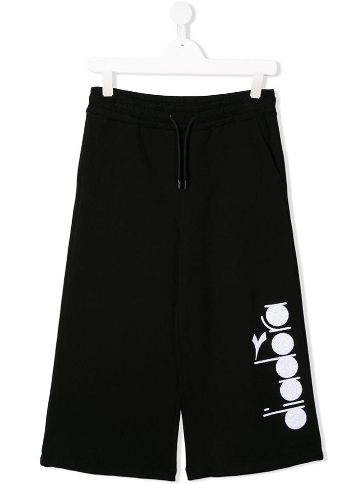 Diadora Junior Teen Glitter Logo Track Pants - Black