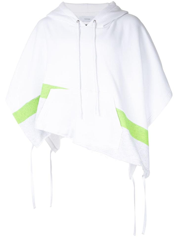 Facetasm Asymmetric Cropped Hoodie - White