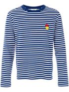 Ami Alexandre Mattiussi Long Sleeved T-shirt With Smiley Patch - Blue