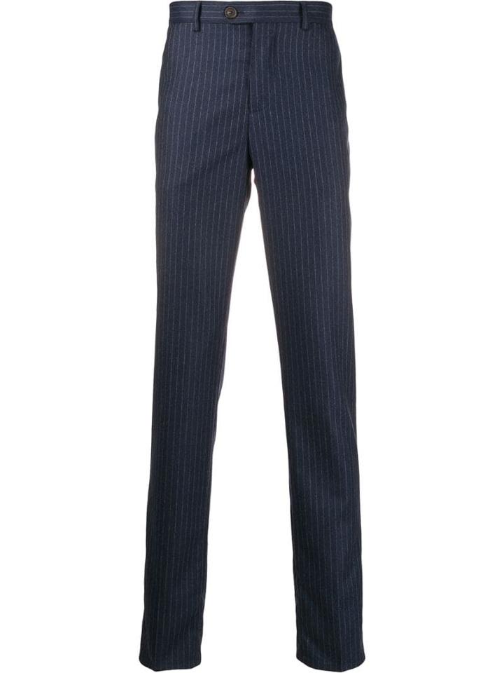 Brunello Cucinelli Regular-fit Pinstripe Trousers - Blue