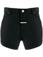 Zilver High Waisted Denim Shorts - Black