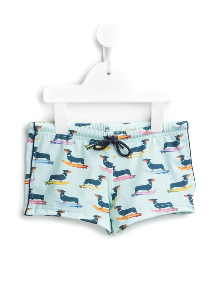 Mc2 Saint Barth Kids Surfing Dog Swim Shorts, Boy's, Size: 6 Yrs, Green