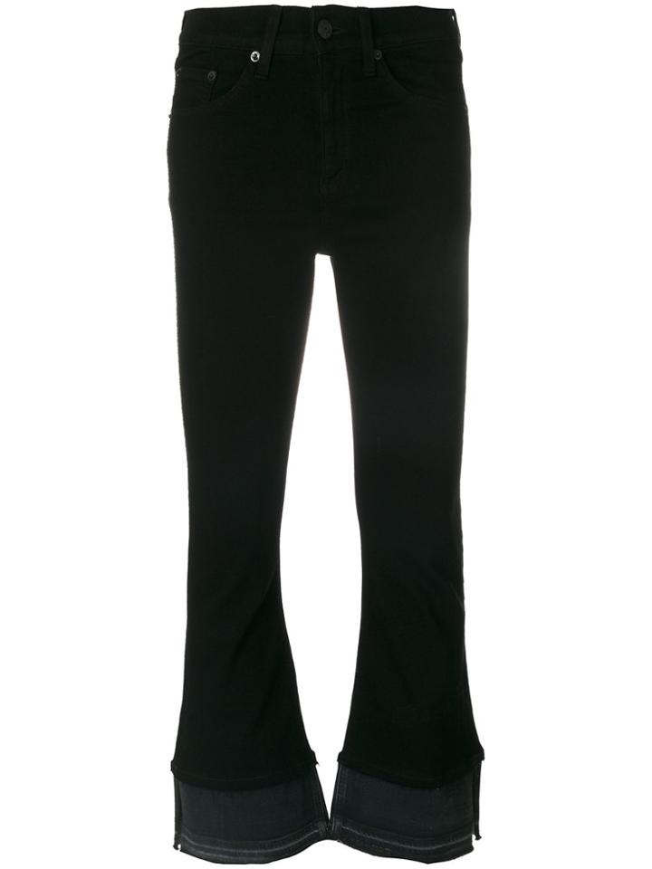 Rag & Bone Flared Cropped Trousers - Black