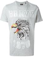 Diesel Eagle Print T-shirt, Men's, Size: L, Grey, Cotton