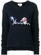 Thom Browne Hector Sequin Boxy Pullover - Blue
