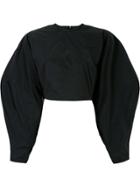 Ellery Wide Sleeve Cropped Top - Black